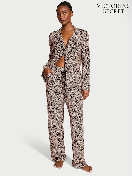 Victoria's Secret Marzipan Leo Brown Modal Long Pyjamas Set (W67091) | €91.50