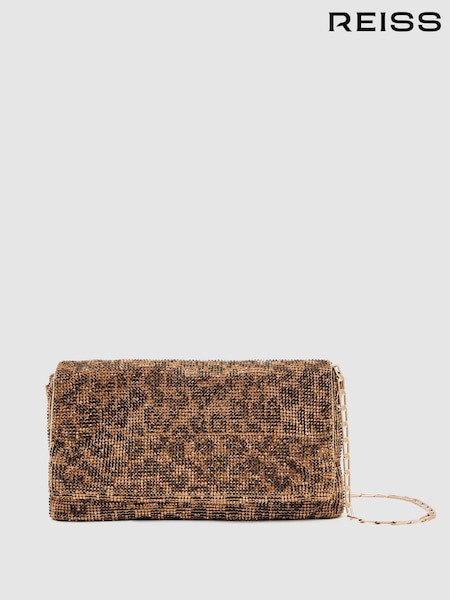 Reiss Animal Print Soho Leopard-Print Crystal Shoulder Bag (W67243) | 1,029 QAR