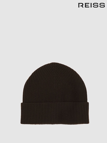 Reiss Chocolate Filipa Wool-Blend Tipped Beanie (W67258) | AED346