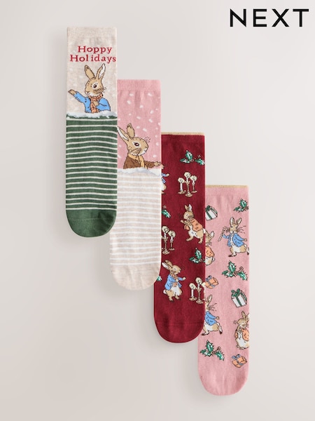 Peter Rabbit License - Christmas Ankle Socks 4 Pack (W67304) | 16 €
