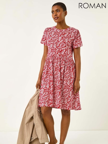 Roman Abstract Print Jersey Dress (W67367) | R$ 510