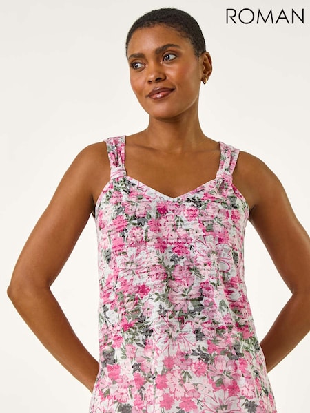 Roman Burnout Floral Print Vest Top (W67396) | R$ 385