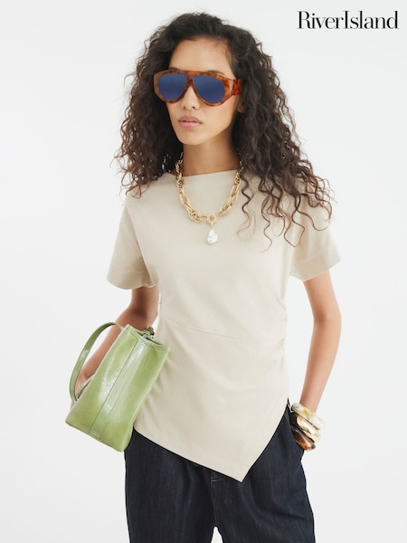 River Island Brown Drape Side T-Shirt (W67482) | €32