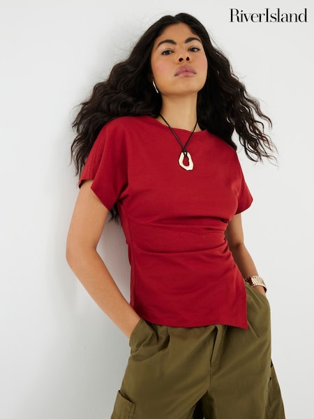 River Island Drape Side T-Shirt (W67494) | R$ 245