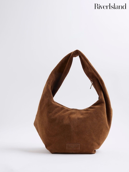 River Island Brown Suede Twist Shoulder Bag (W67515) | €60