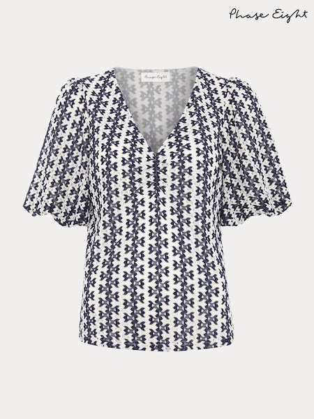 Phase Eight Blue Alba Textured Top (W67530) | €79