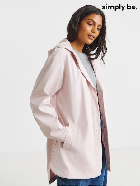Simply Be Pink Short Rubberised Raincoat (W67613) | €61