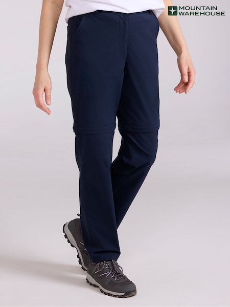 Albastru - Mountain Warehouse Womens Delta Stretch Zip Off Quick Drying UV Max Trousers (W67707) | 335 LEI