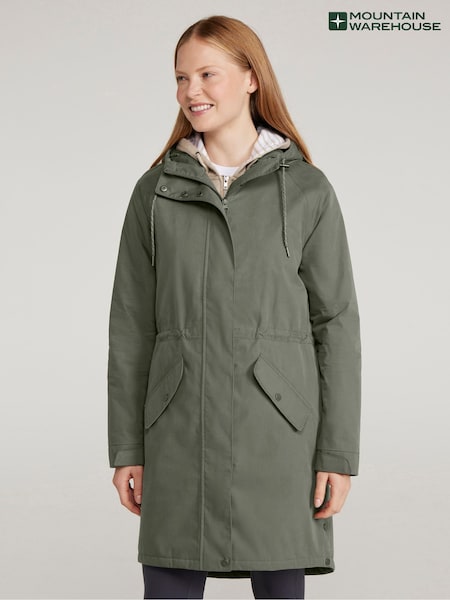 Mountain Warehouse Green Womens Polperro Waterproof Lightweight Padded Jacket (W67712) | €140
