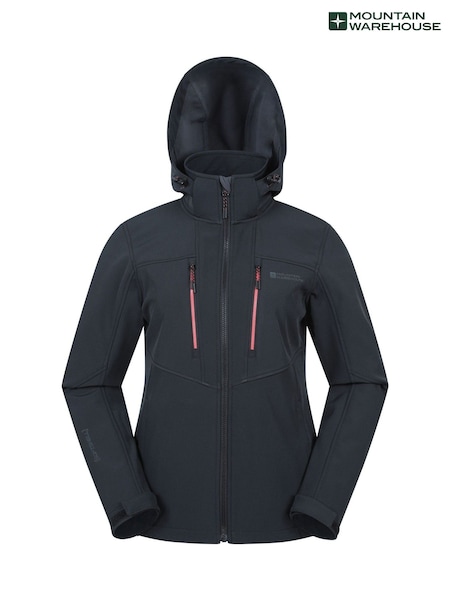 أسود - Mountain Warehouse Womens Genesis Water Resistant Softshell Jacket (W67719) | ‏338 د.إ.‏