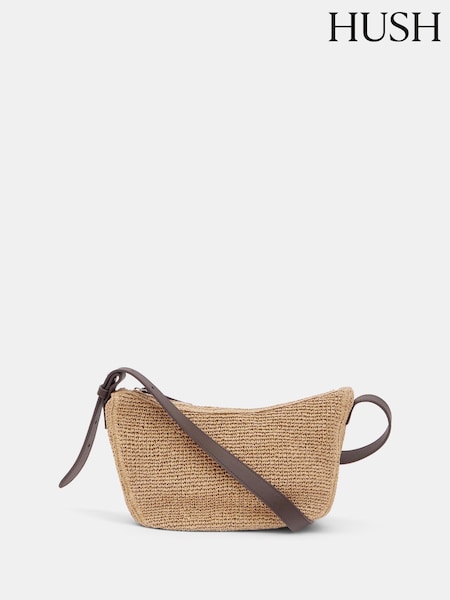 Natural - Hush Raffia Cross-Body Bag With Leather Strap (W67756) | R$ 1.085