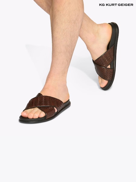 KG Kurt Geiger Rome Weave Brown Sandals (W67909) | €87