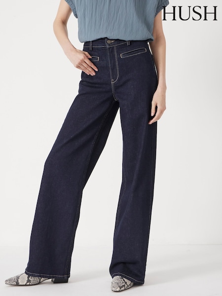 Azul - Hush Rowan Welt Pocket Flared Jeans (W67940) | R$ 985