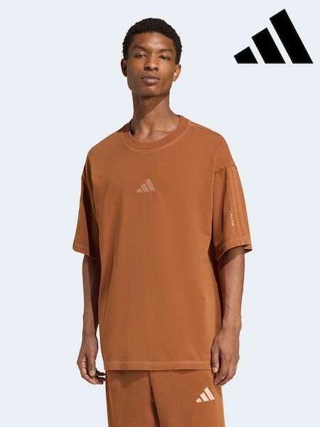 adidas Brown All SZN Washed 100% Cotton T-Shirt (W67976) | €37