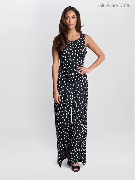 Gina Bacconi Jolie Spot Black Jumpsuit (W68028) | €191