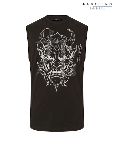 BadRhino Big & Tall Black Japanese Demon Muscle Vest (W68050) | R$ 195