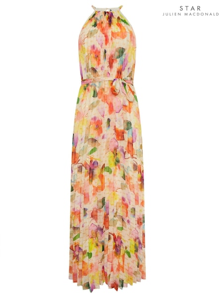 Star by Julien MacDonald Orange Pleated Halter Dress (W68080) | R$ 840