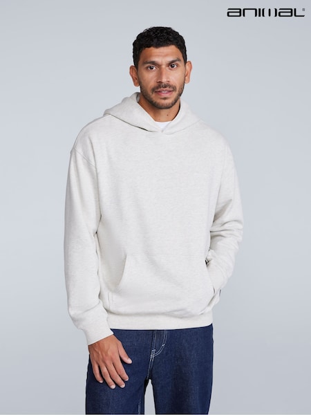Animal White Mens Icon Drop Shoulder Hoodie (W68145) | R$ 485