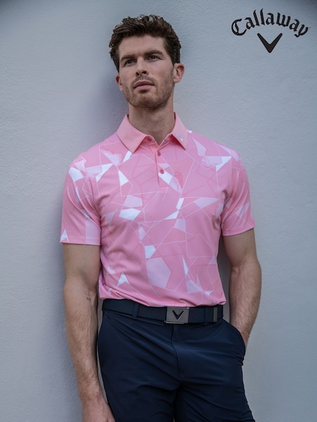 Callaway Apparel Pink Kick Flip Print Polo Shirt (W68172) | 78 €