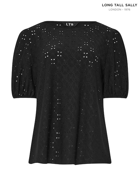 Negru - Bluză cu broderie și mâneci bufante Long Tall Sally (W68466) | 209 LEI