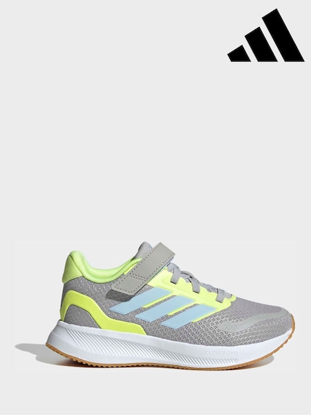 adidas Grey Runfalcon 5 Elastic Lace Running Kids Trainers (W68483) | €40