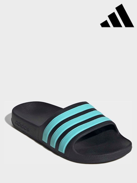 adidas Black/Blue Adilette Kids Swim Sandals (W68592) | €17