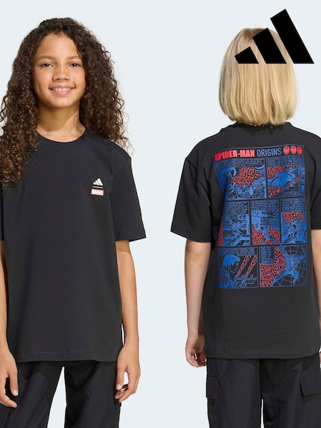 adidas Black Marvel Spider-Man Graphic T-Shirt (W68637) | €30
