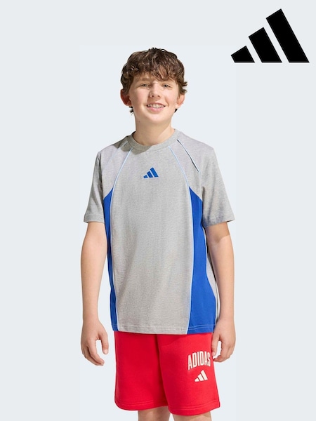 adidas Grey Colourblock T-Shirt (W68845) | OMR8