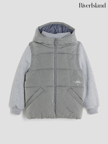 River Island Grey Boys Hybrid Gilet (W69083) | €45
