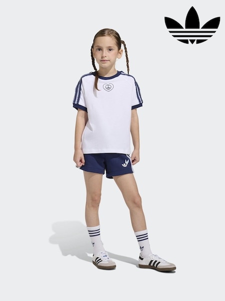 adidas Originals White Disney Alice in Wonderland T-Shirt and Shorts Little Kids Set (W69160) | 182 QAR