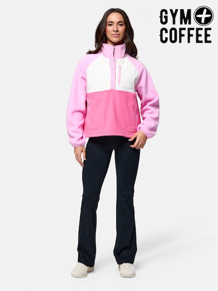 Gym + Coffee Pink Snap Polar Fleece (W69220) | ₪327
