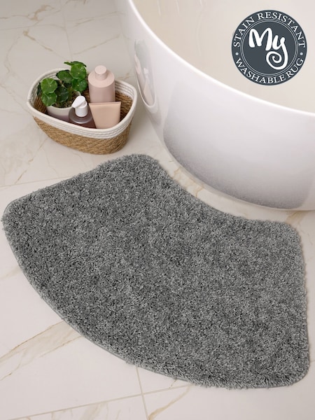 My Rug Ghost Grey Shaggy Curved Bath Mat (W69444) | 114 QAR