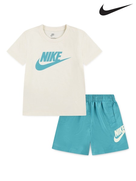 Nike Cactus Blue Little Kids T-Shirt and Woven Shorts Set (W69452) | €45