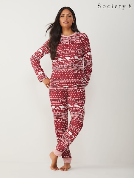 Society 8 Red Matching Family Polar Fairisle Pyjama Set (W69486) | €37