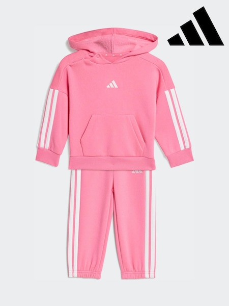 adidas Pink Essentials Hoodie and Joggers Infant Tracksuit Set (W69502) | $76 - $82