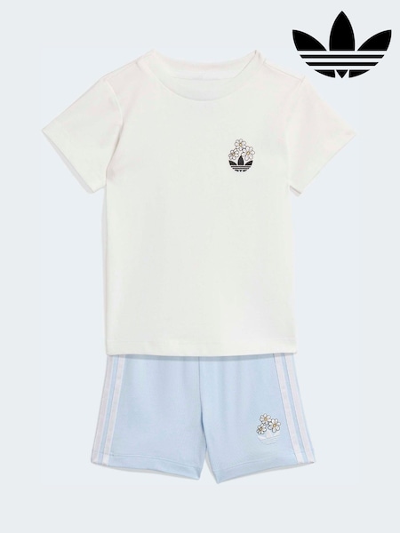 adidas Originals White Disney Alice in Wonderland Top & shorts set (W69509) | $69