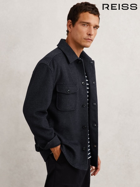 Reiss Navy Compton Shirt (W69552) | AED1,282