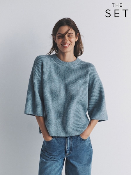 The Set 2 Pack Chunky Ribbed Knitted T-Shirts With Wool (W69639) | 45 €