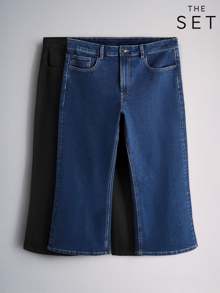 The Set 2 Pack Cropped Flared Jeans (W69647) | 241 ر.س.