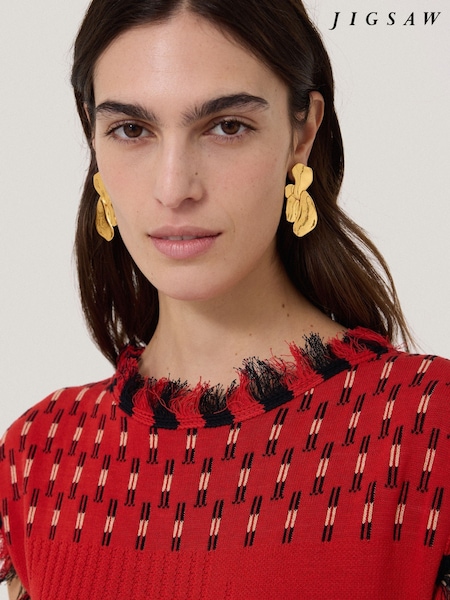 Jigsaw Gold Tone Deconstructed Petals Earrings (W69664) | €89