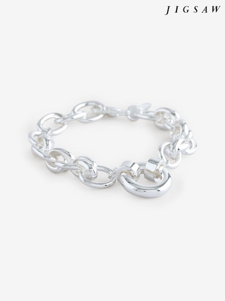 Jigsaw Silver Tone Round Link Chain Bracelet (W69665) | €77
