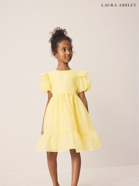 Laura Ashley Light Yellow Bow Back Flower Dress (W69805) | AED221 - AED256