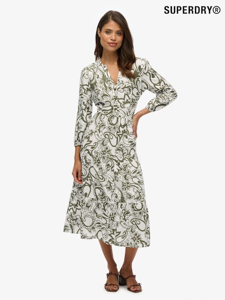 Superdry Green Woven Tiered Midi Dress (W69809) | €80
