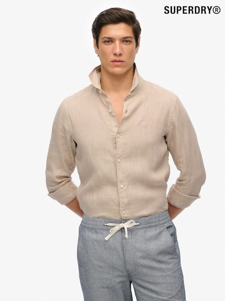Superdry Embroidered Vacation Linen Shirt (W69819) | 410 LEI