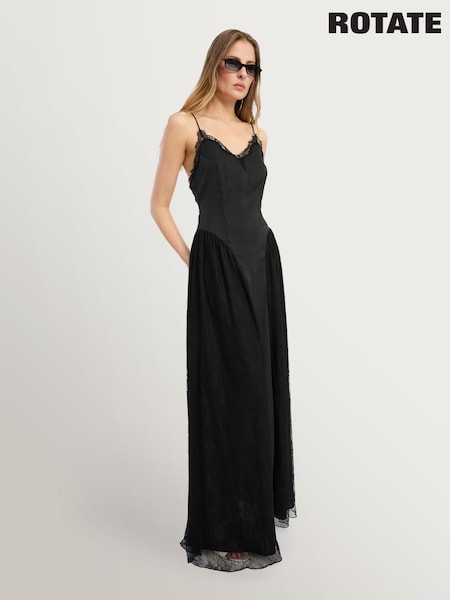 Rotate Satin Lace Maxi Dress (W69830) | ‏2٬309 ر.س.‏