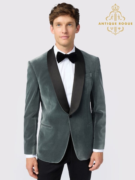 Antique Rogue Green Smoke Velvet Jacket (W69870) | €171
