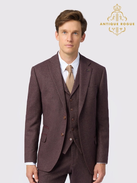 Antique Rogue Red Herringbone Tweed Jacket (W69872) | €197