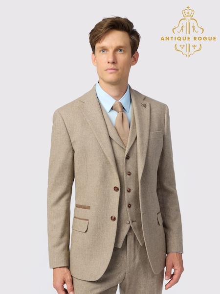 Antique Rogue Natural Herringbone Tweed Jacket (W69879) | €212