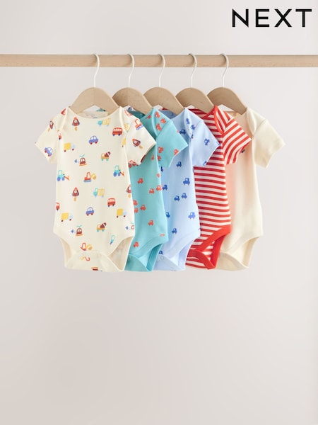 أخضر - Short Sleeve Baby Bodysuits 5 Pack (W70043) | ‏86 د.إ.‏ - ‏ 97‏ د.إ.