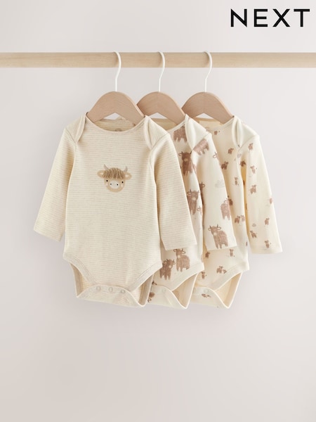 لون محايد Hamish - Long Sleeve Baby Bodysuits 3 Pack (W70048) | ‏61 د.إ.‏ - ‏ 71‏ د.إ.